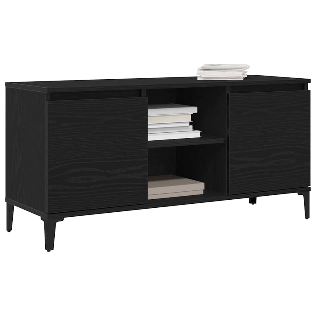 vidaXL Gabinete de TV 102 x 35 x 50 cm Roble Negro | Mucho espacio para tus cosas, Un look minimalista que queda genial en cualquier cuarto,
