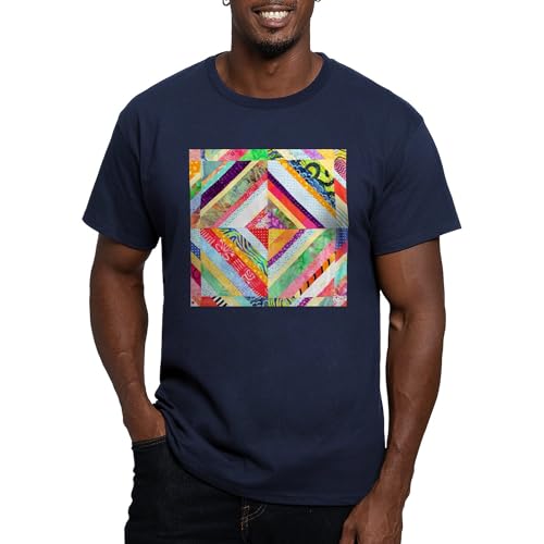 CafePress Rainbow Colors Abstract Geometric Pattern T Shirt Men's Fitted