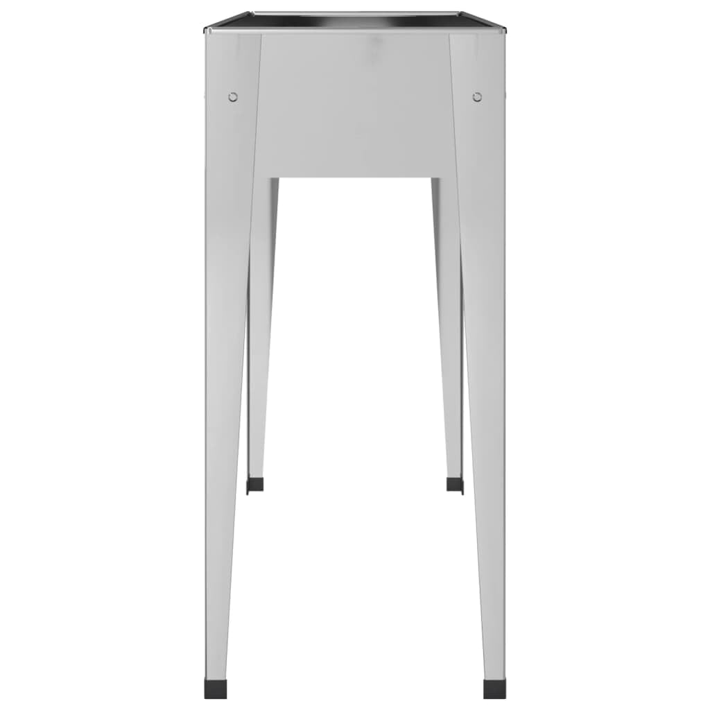 Jardinera de jardín de 2 piezas de acero galvanizado con patas altas para plantas y flores, jardinera elevada amplia y profunda para huerto, hierbas aromáticas, decoración para balcón, patio