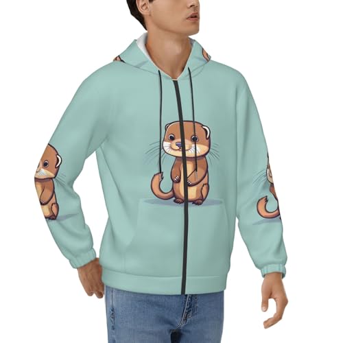 Sweat à capuche loutre EdWal zippé et confortable pour homme