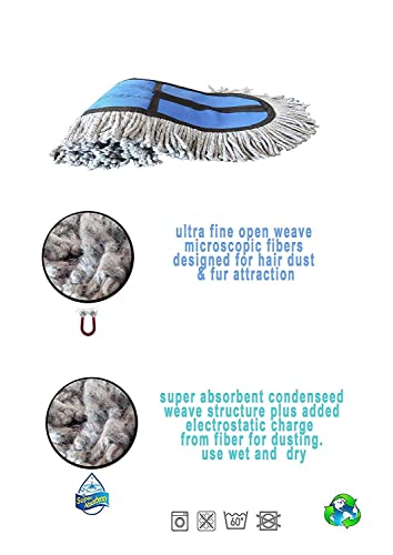 Image of Marian Wet and Dry Cotton pad Flat Floor Mop with 4 Feet Handle| Home | Office | Hotels | Hospitals | with Extra 2 Refill (24 INCH)