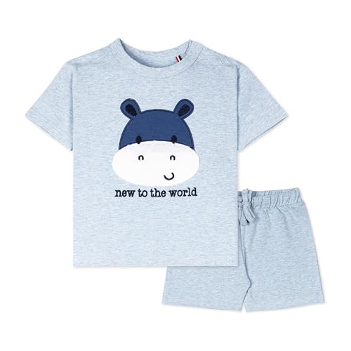 Image of ARIEL Baby Boys & Baby girls Cotton Printed Round Neck Half Sleeve T-shirt & Short Summer Clothing Sets