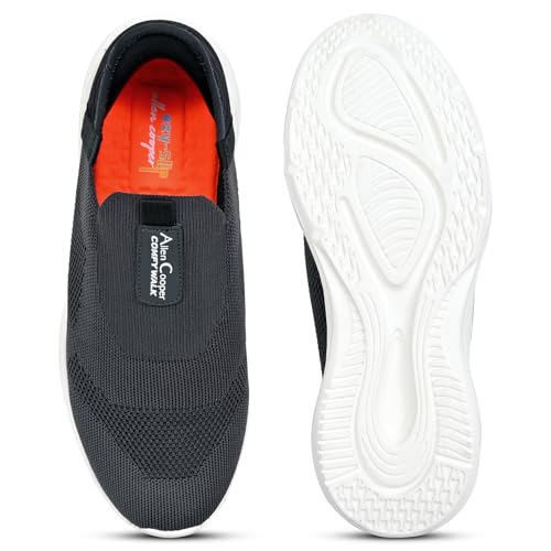 Image of Men's Mesh Slip On Walking Shoes Breathable Lightweight Non-Slip EVA Sole Grey Black