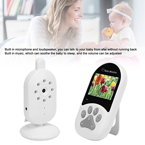 Monitor de bebê Com Vídeo Sem Fio, Visão Noturna Infravermelha de 2,4 Polegadas, Monitor de bebê Com