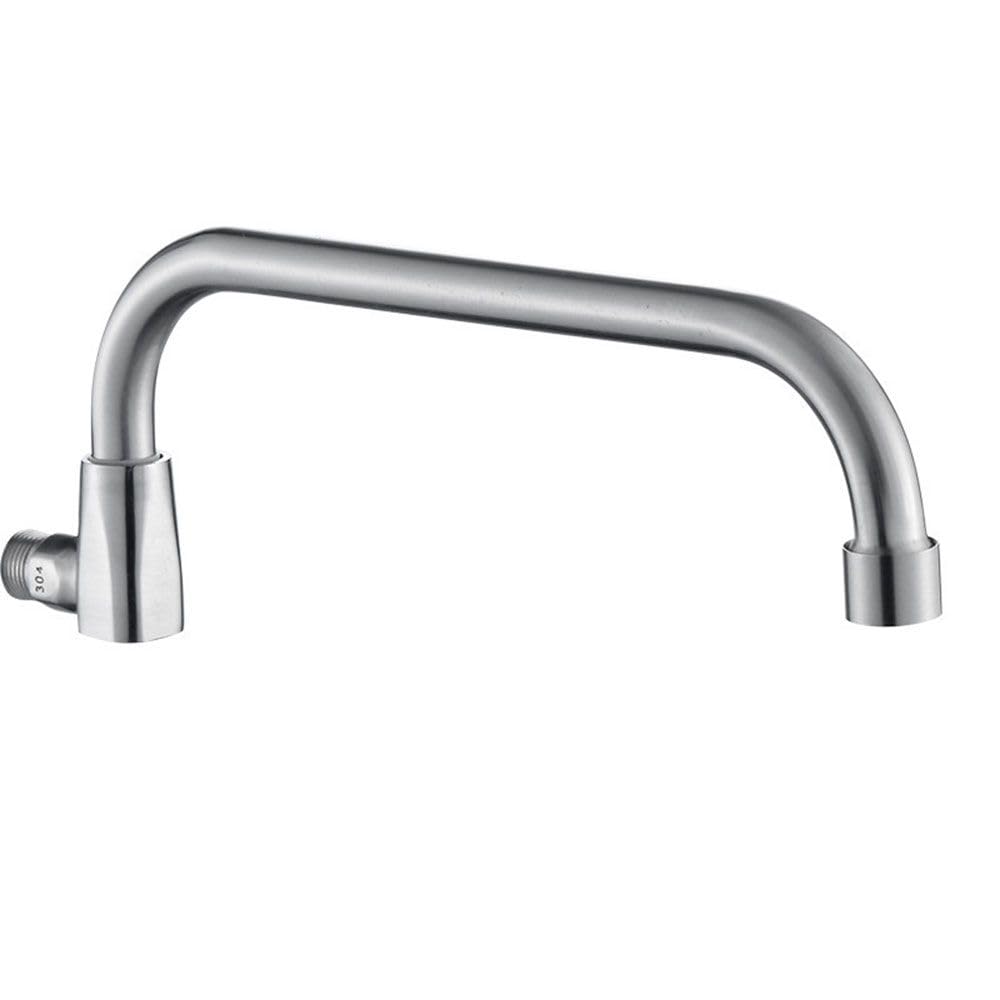 HomeLava Grifo de cocina monofrío semiautomático de pared en acero inoxidable, Grifo de cocina de pared para un solo frío, Caño giratorio 25cm, Cromado-B