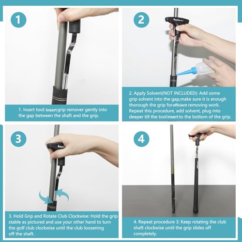 Golf Grip Removal Tool - Black Grip Repair Kits V-Groove Grip Remover Saver for Standard Length Swinging Grips Golf Grip Tool Grip Remover Gripping Tool - image 4