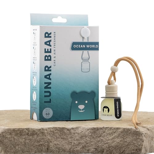 Image of LUNAR BEAR Ocean World Car Air Freshener | Hanging Car Perfume Diffuser with Protective Case | Luxury Car Fragrance Made with Premium Essential Oils | Alcohol Free & Long Lasting