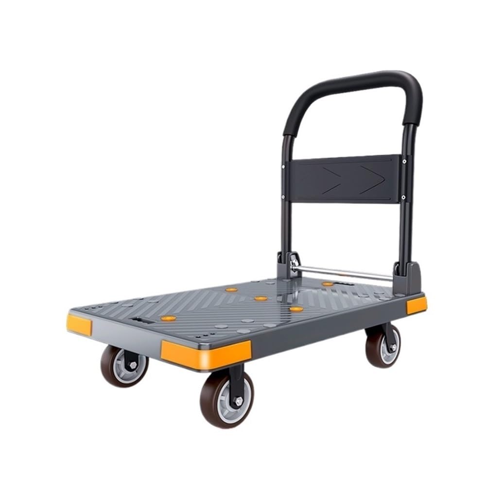 Handcart Multi-purpose Flatbed Trolley With 5-inch Silent Wheels Foldable Transport(Grey)