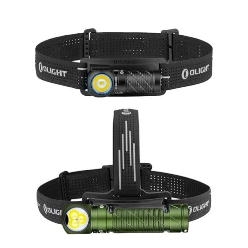 OLIGHT Perun 3 Rechargeable Headlamp Flashlight Bundle with Perun 3 Mini Headlamp 1250 Lumens LED Head Flashlight