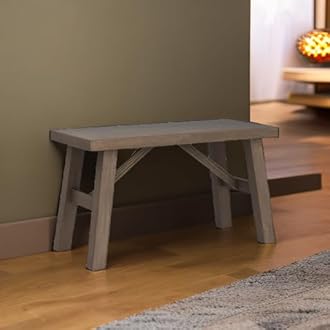 Wnutrees Sawmill Wood Bench, 30" Farmhouse Entryway Bench for Living Dining Room, Rustic Entry Way Benches Seat, Solid Wood, Handcraft Finshed, Natural