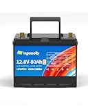 Batería de coche LiFePO4 de 80 Ah, pilas de coche (izquierda