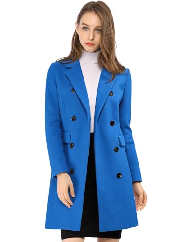 Manteau d'hiver élégant femme Allegra K avec double boutonnage raffiné XS