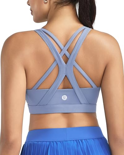 Image of RUNNING GIRL Sports Bras for Women,Seamless Strappy Sports Bra High Support Crisscross Back with Removable Pads