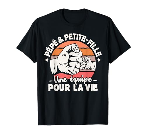 Photo de Tee shirt Pépé et Petite-Fille équipe pour la Vie idée Pépé T-Shirt