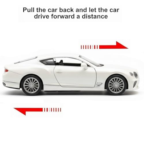 Image of SHAKTISM Die-Cast Metal Car Toy -1:36 Scale, Opening Doors, Pull Back Function, Collectible Toy, Racing Car for Kids Birthday Gift for Boys Girls (White Bentley Diecast)