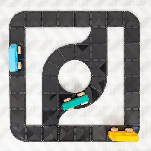 CONNETIX Magnetic Tiles Roads Creative Pack — 48-Piece Black Expansion Set — view 5