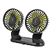 Aosbset Double Tête Ventilateur De Refroidissement De Voiture Portable Rechargeable Mini Climatiseur Automatique Durable 12V / 24V Refroidisseur d'air De Voiture pour Camion Ventilateur De Bureau