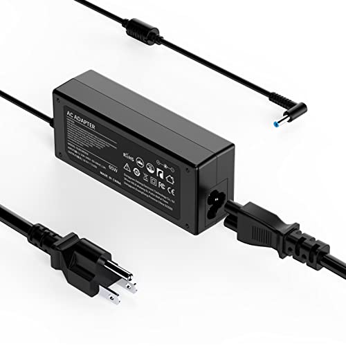 VUOHOEG Cargador Punta Azul 65w de Portátil para HP Pavilion 14 15 G3 G4 X360, Stream Envy Spectre Elitebook 850-G3 840-G3 820-G3 741727-001 65W/45W Adaptador de Portátil