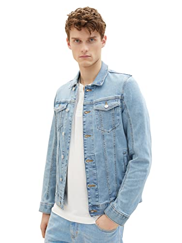 TOM TAILOR Herren 1035658 Jeansjacke, 10118 - Used Light Stone Blue Denim,...