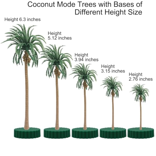AnyBack Diorama Rain Forest Tropical Model Trees Bushes Jungle Décor Kit Hobby Train Scenery Set Supplies Miniature Palm Coconut Oak Figurines Artificial Plants Toys with Green Leaves 27 - Image 2