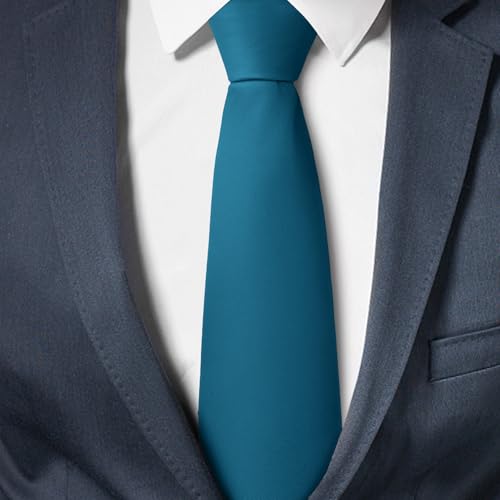 Image of Men's Classic Satin 3.15 inch Soild Color Necktie Wedding Business Tie & Gift Box
