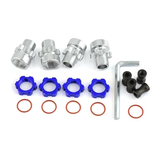 RC�������i For Traxxas 1/10 For Slash 2WD 4X4 For Rustler For Stampede 2WD 4X4 ������12mm����17mm�̃X�v���C���z�C�[���Z�p�n�u�A�_�v�^�[RC�J�[�A�b�v�O���[�h�p�[�c(Blue)