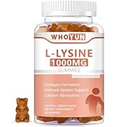 Whoyun L-Lysine 1000mg Gummies, Chewable Lysine Supplement for Adults, Immune Support, Collagen F...