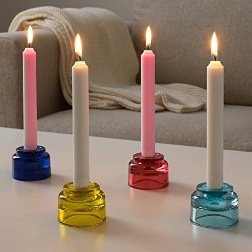 TWUTGAYW 10 in White Dinner Candles, 12 Pack Pink Tapered Dinner Candles Set, Tall Candles Smokeless and Unscented, Paraffin Wax with Cotton Wicks, 6 Hour Burn Time for Candlesticks Dinner Festival