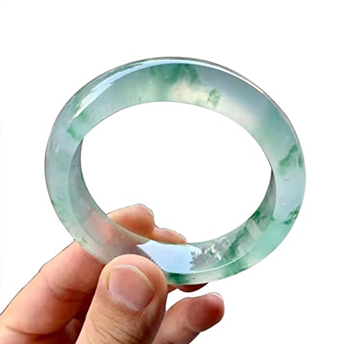 Bracelet en jadéite jonc vert femme pierre naturelle véritable 62mm
