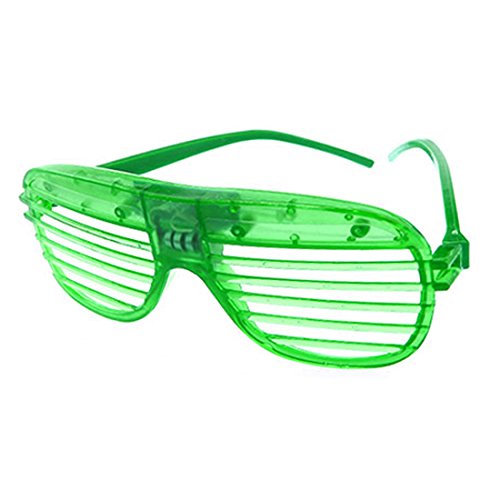 Gafas de luz LED flash para fiesta Halloween Navidad luminoso Decor, verde
