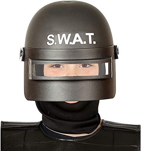 Bambino Guirca- Casco Elmetto SWAT Corpi Speciali, Colore Nero, Taglia Unica Bambino, 13017
