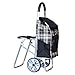 YGCBL Chariot de Rangement Multifonctionnel, Chariots Chariot de Magasinage Pliant Panier D'Épicerie Portable À Échelle Les Bagages de Panier D'Escalade Peuvent S'Asseoir Aide À La Marche Pour Person