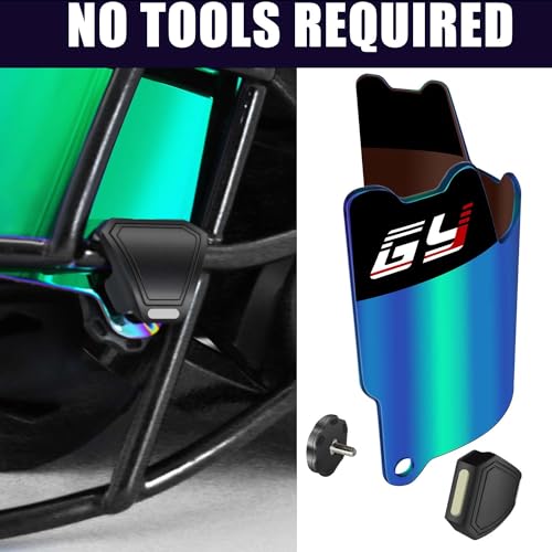 GY Football Visor Professional Football Helmet Visor for Youth Football Helmets and Adult Football Helmet Visors, Includes Visor Clip (Revo Blue) - Thumbnail 6