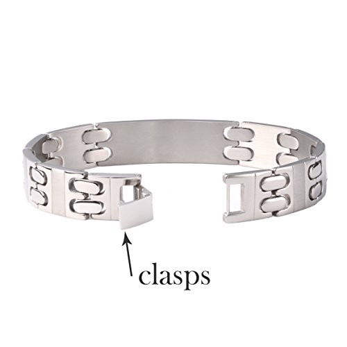Linnalove Free Engraving Titanium Medical Alert Id Bracelets For Men(7.5") #TOP2