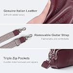 Befen Petit véritable appareil photo en cuir Sacs pour le corps des femmes Purs de croix Sac à main triple Zip avec les fentes de carte de crédit