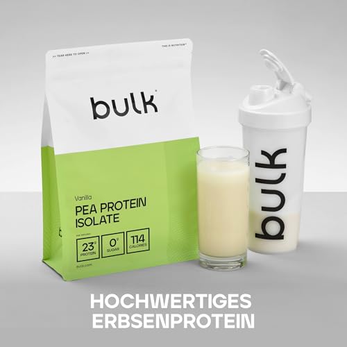 Bulk Erbsenprotein Isolat Pulver, Veganes Eiweißpulver, Vanille, 1 kg