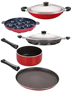 Nirlon Non-Stick Aluminium 5 Piece Gas Compatible Cookware Utensil Combo Gift Set Online