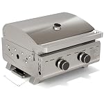 Electactic 20000 BTUs Portable Tabletop Gas Grill, 2 Burners Propane BBQ