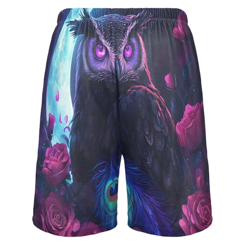 Paris Eiffel Towel Starry Night Men's Pajama Shorts Workout Sport Big and Tall Pj Sleeping Shorts Funny S2