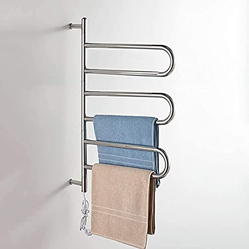 Sèche-serviettes électrique pivotant 180° à 3 bras pliables réglables - 8