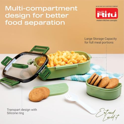 Image of RITU J-434 Robo Lunch Box for School, Office & Travel Use-1200ml