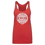 500 LEVEL John Kruk Philadelphia Vintage Baseball Women's Tank Top (Tri Red, Medium)