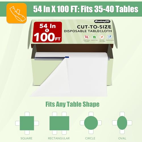 Nappe jetable en plastique blanc anti-tache pour protéger vos tables de salle à manger