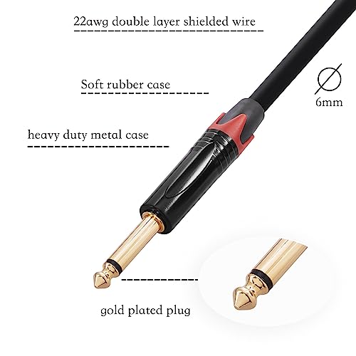 XLR 3 Pin Male to Double 6.35mm 1/4in TS Male Y Splitter Cable - Image 4
