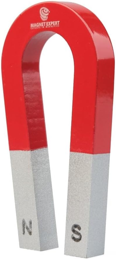 Traditional Alnico Horseshoe Magnet for Science, Education, Experiments, Students, and Teachers - 1kg Pull - 75mm x 39mm x 8mm