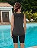 Gyabnw Yoga Tank Tops for Women UK Gym Wear Summer Sleeveless Shirts Workout Running Vest Top Black-Grey #1