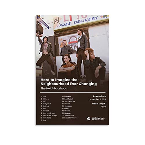 Toile Hard to Imagine The Neighbourhood poster musical nostalgique art mural salon 40x60