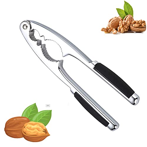 PTBWS Casse Noix,1 pièces Casse Noisette, Casse-Noix en Acier Inoxydable,Antidérapant Décapsuleur avec Poignées en Caoutchouc,pour Les Noix, Noisettes, amandes, Fruit de mer, ou Autres Noix Cover