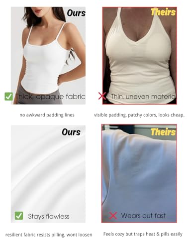 Women's Braless Tank Top Fitted Spaghetti Strap Cami for Going Out Workouts Y2K Cute Basic Top4