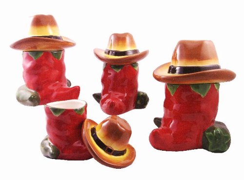 Chili Pepper 4pc Deluxe Canister Set